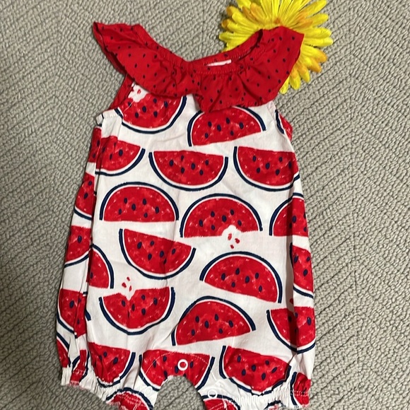 Carters Watermelon Print Baby Romper - Picture 1 of 4